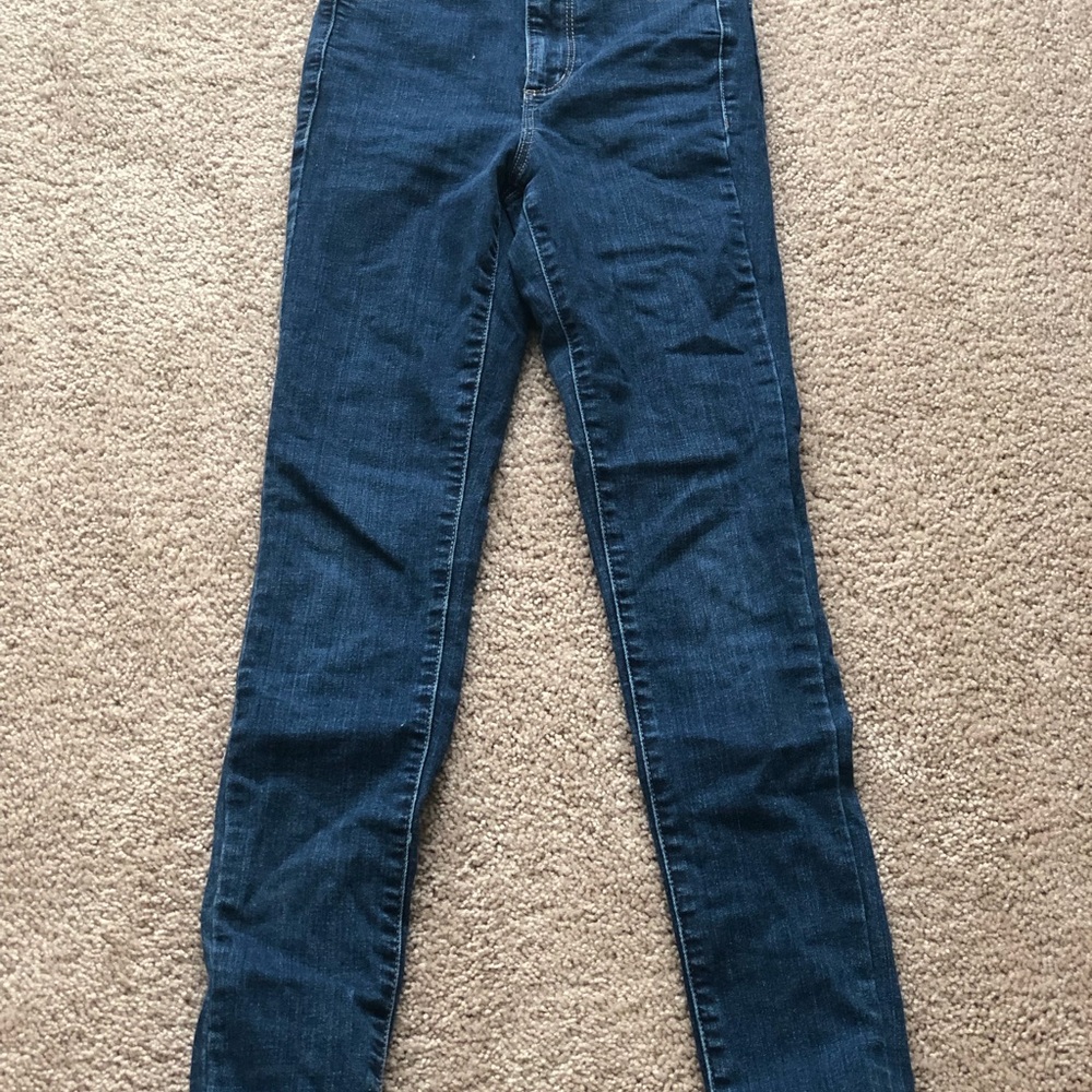 garage blue skinny long high rise jeans size 00